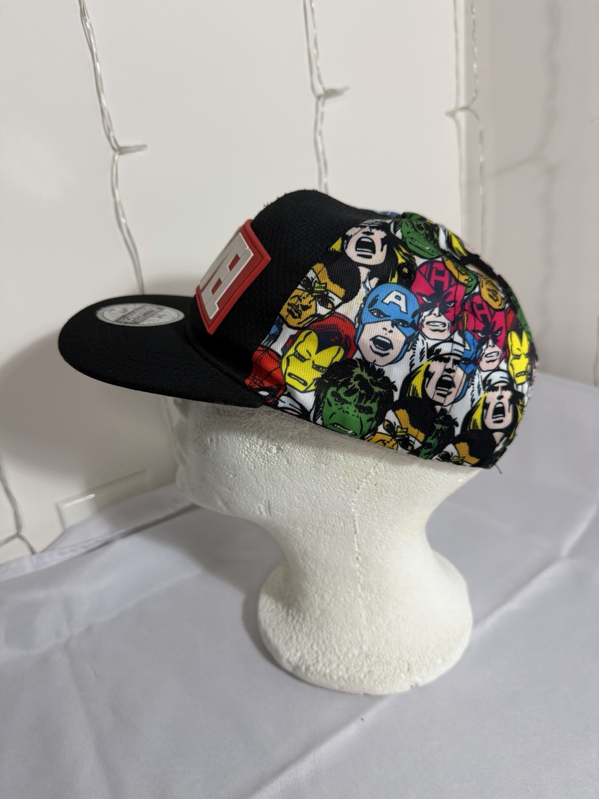 Marvel Snapback Hat Black Comic Print Adjustable … - image 5