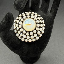 Vtg Original by Robert Moonstone Domed Cabochon Pin Brooch Opalescent Pendent