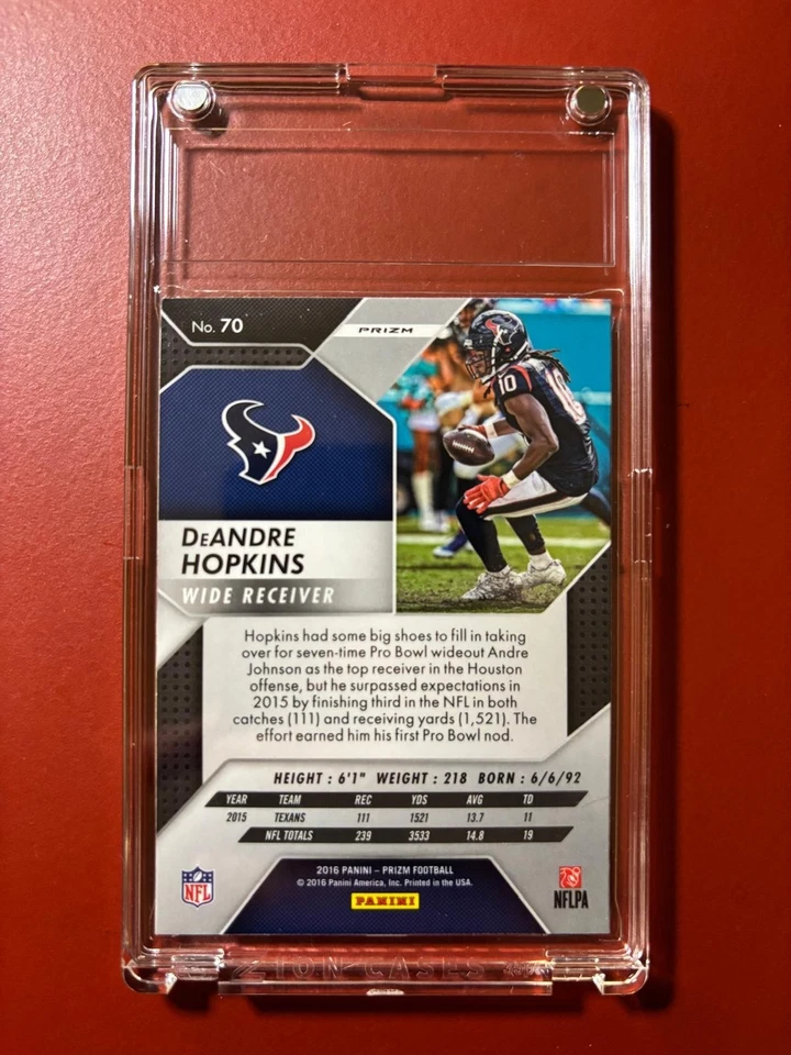 2016 PANINI PRIZM/ DEANDRE HOPKINS/ SILVER PRIZM - Image 2 of 2