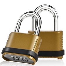 2 Pack Combination Lock  4-Digit Heavy Duty Combo Lock - 26.5mm Outdoor Wate...
