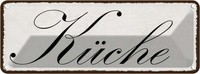 Blechschild 10X27 Cm KüChe Kochen Essen Deko Geschenk Metall Schild