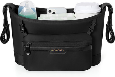 Universal Stroller Organizer | Minimalist Caddy with 2 Insulated Bottle Holder |