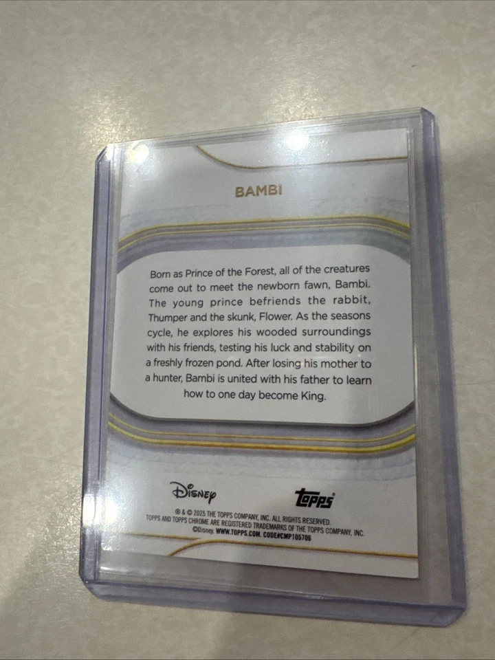 Topps Disney cromo 2025 Bambi/28 refractor numerado Foto 2 de 2