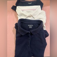 The Children's Place and Old Navy Kids uniform Polo Shirts - Navy  White