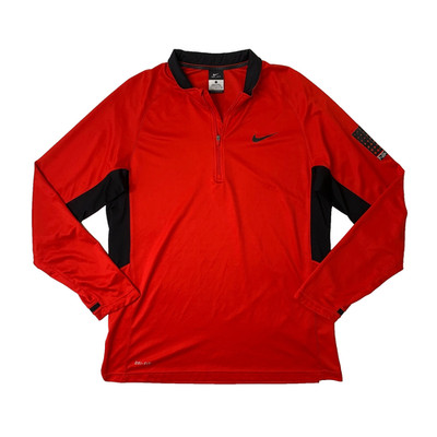 Nike Elite Shirt Mens L Large Dri Fit Quarter Zip Long Sleeve Training Workout
