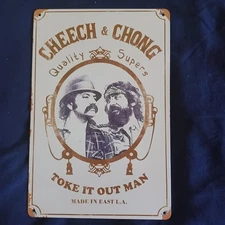 8"X 12" Metal Sign Man Cave Wall Art Oil Garage Bar Gas Station Cheech & Chong