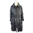 Issey Miyake Windcoat Size XS Hooded Long Coat Black Lightweight Zip Up