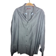 Robert Graham Dress Shirt Geometric Print Button Down Long Sleeve Gray XL
