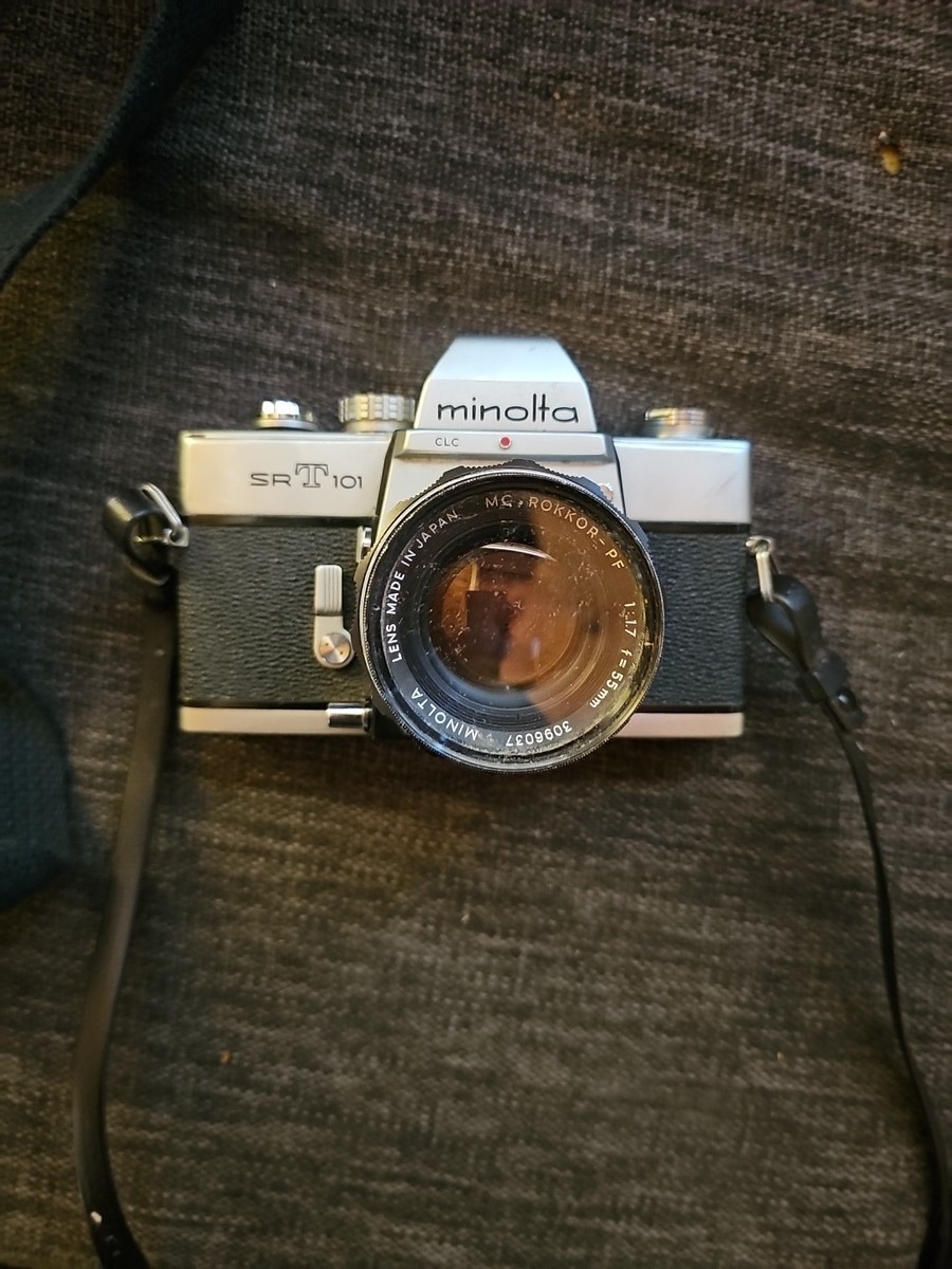 Minolta SR-T 101 35mm SLR Film Camera w/ MC Rokkor-PF 55mm f/1.7