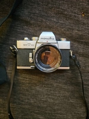 Minolta SR-T 101 35mm SLR Film Camera w/ MC Rokkor-PF 55mm f/1.7 Lens   Tested,