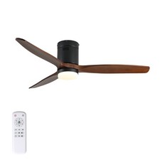 52 Inch Ceiling Fan 3 Solid Wood Blades 6 Speed Remote Reversible DC Motor