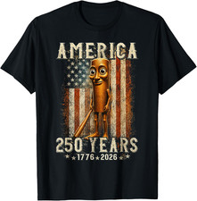 Retro Meme Tung Tung Tung Sahur Brainrot 250 Years American T-Shirt