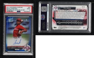 2017 Bowman Chrome Prospect Blue Refractor /150 Sixto Sanchez PSA 9 MINT Auto