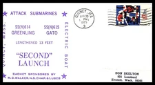 USS GREENLING SSN-614 USS GATO SS- 615 SECOND LAUNCH APR 30 1965 QUINCY MA BX2