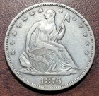 1876-S Seated Liberty Half Dollar EF XF Details 19th Century Silver Type Coin