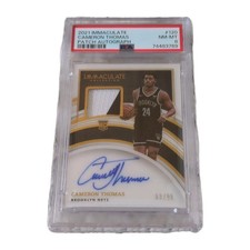 Cameron Thomas PSA 8 Panini Immaculate #120 Rookie Patch Auto /99 RC NM-MT Nets