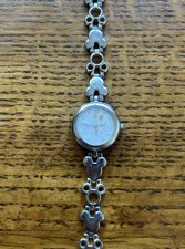 Disney Mickey Mouse Silver Tone Link Bracelet Wristwatch - Broken Clasp