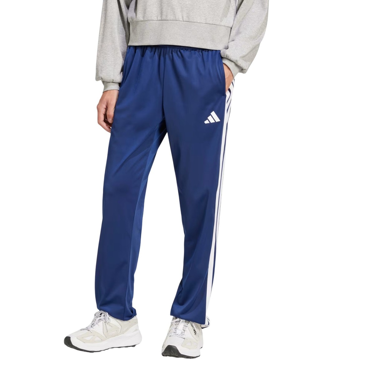 Men's Adidas Dark Blue 3 Stripe Tricot Dayready Open Hem Track
