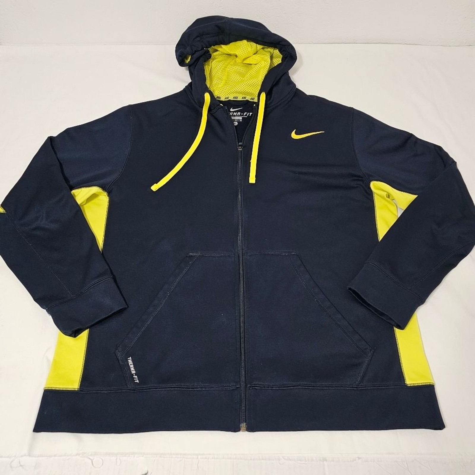 SACAI X NIKE Nike Uomo Giallo Navy e Grigio Blu Cielo Therma Fit Felpa con Cappuccio Zip Track Jackets XL