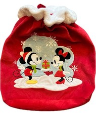 Disney Store Mickey  Minnie Christmas Present Plush Red Santa Sack 23"