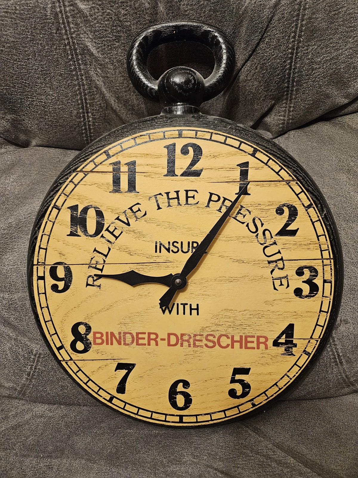 Vintage Inspired Pocket Watch Wall Clock #Insure With Binder Drescher Advertise photo
