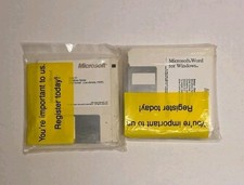 Microsoft Word for Windows 1991 Vintage Software 3.5 Disc Sealed New Old Stock