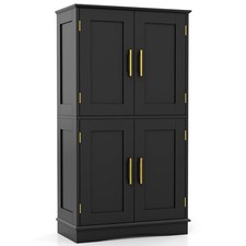 Kitchen Cupboard Cabinet Bathroom Floor Storage Cabinet-Black