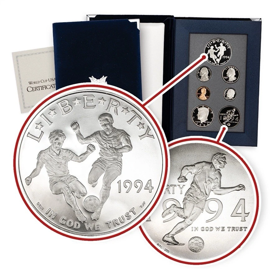 1994 United States Proof Prestige Set 90% Silver Dollar 7 Coin Lot W/ COA - Image 2 of 4