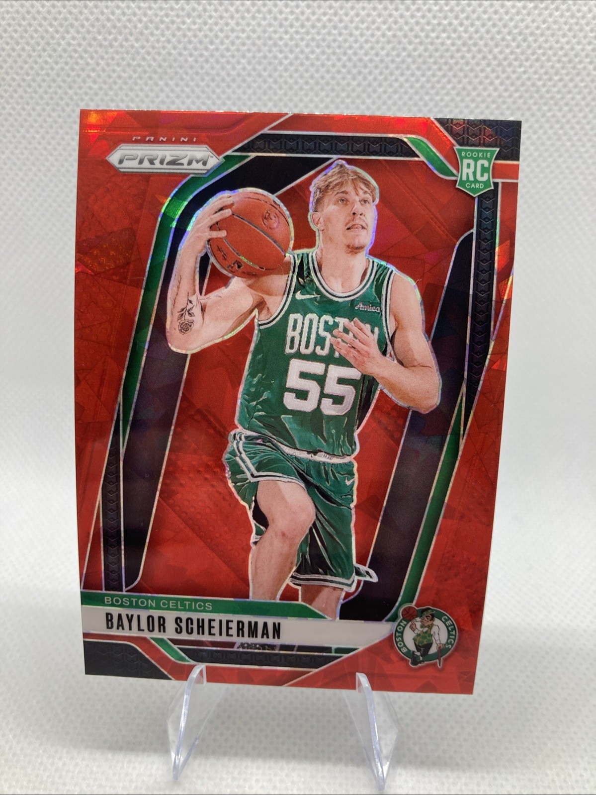 2024-25 Panini Prizm - Baylor Scheierman #236 Red Ice Prizm (RC) Celtics NBA