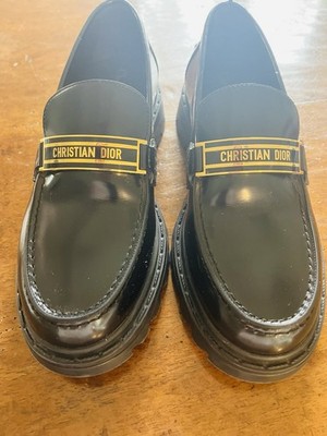 Dior Code ディオール コード ローファー ブラック黒37 Authentic Christian Dior Code Black Platform Chunky Leather