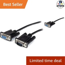 DB9 RS232 Serial Extension Cable Black 2m Male to Female Straight Through