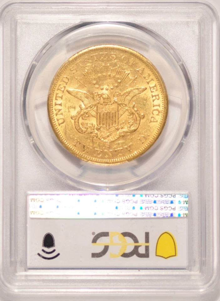 Moneda doble águila de oro Liberty de $20 1855-S graduación profesional AU-58 SF acuñada oro anterior a 1933 Foto 2 de 4