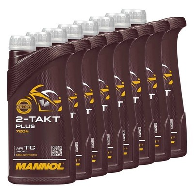 MANNOL 8x 1 Liter Motoröl 2-Takt API TC für Aprilia Honda Kawasaki KTM Peugeot