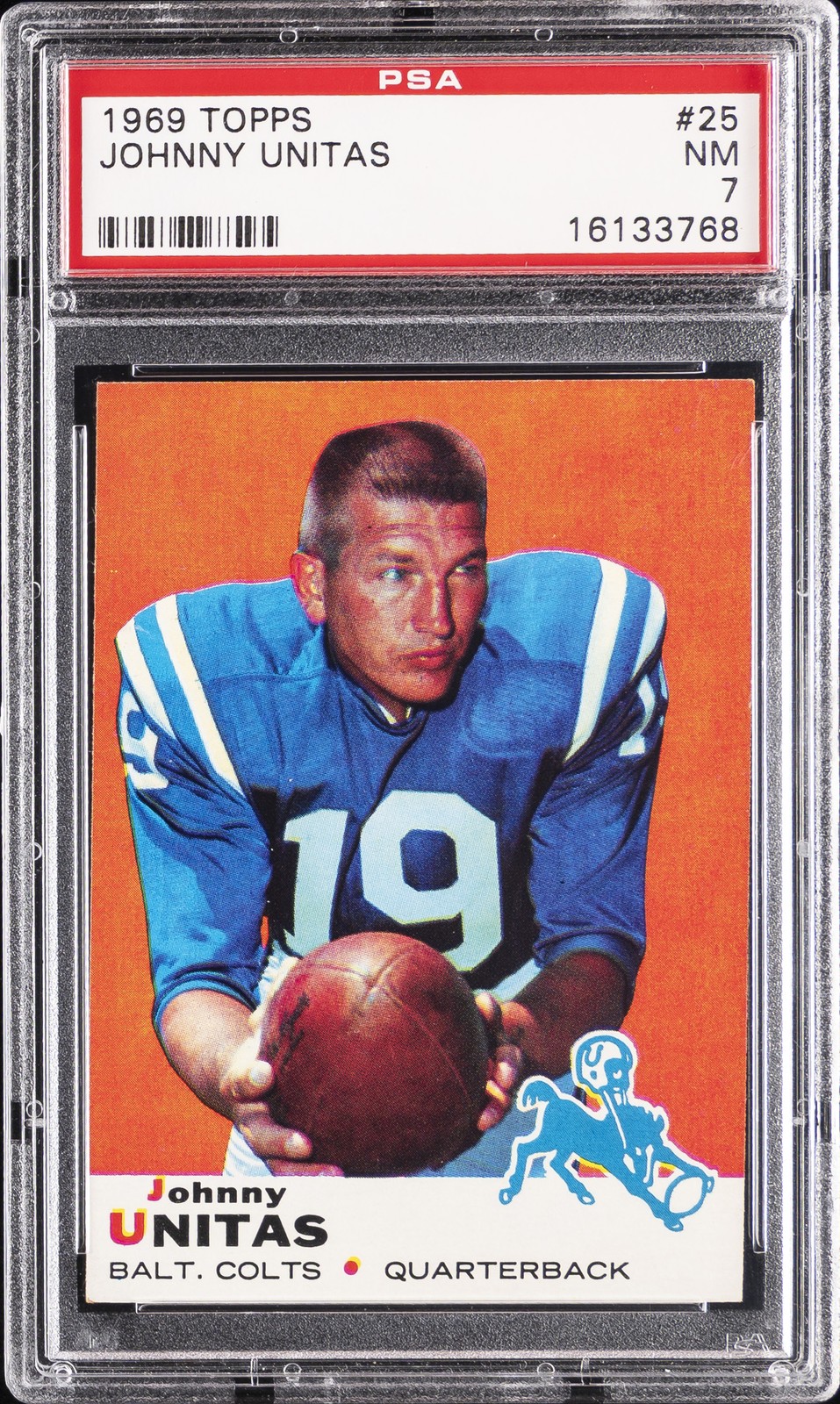 1969 TOPPS #25 JOHNNY UNITAS PSA 7