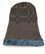 Warm winter beanie cap plush fur lined stylish casual cold weather hat unisex