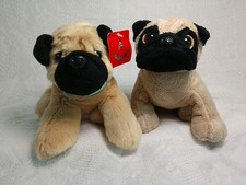 Vtg X2-VTG Aurora 2017 8" Mr Pugster Ganz Webkinz Lil Kinz PUG Puppy Dog Plush