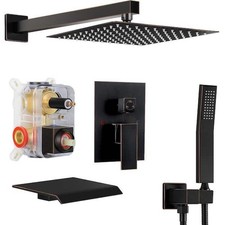 AKLFGN Double Handle 3-Spray Tub and Shower Faucet Set in Oil Rubbed Bronze