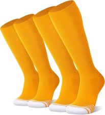 2 Pack Gold Baseball Soccer Softball Socks Knee High Sport Socks for Adults Kids