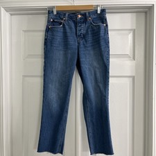 J.CREW High Rise Straight Jeans Size 26 Premium Edition Medium Wash Denim