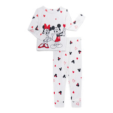 Mickey Minnie Mouse Toddler Unisex Valentine's Day Pajama Set 3T NWT