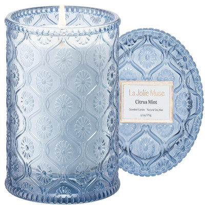 Citrus Mint Duftkerze 6 oz 40 Std Brenndauer LA JOLIE MUSE 170g Geschenk Zitrus