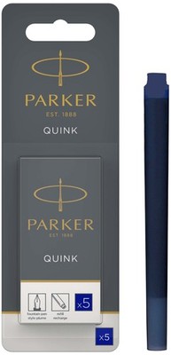 PARKER Großraum-Tintenpatronen QUINK im Blister blau 5 Patronen