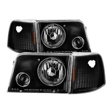 For Ford Ranger 93-97 Headlights Driver Passenger Side Black Projector