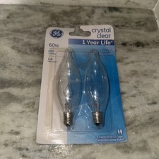  2-Bulb GE Lighting Flame Shape Chandelier Light Bulb 60 Watts 66107