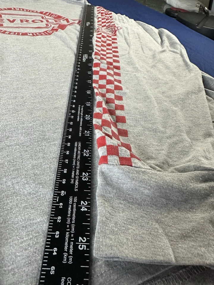 Camisa Chevrolet Rayas Roja Y Gris A Cuadros Manga Larga Talla XL Foto 3 de 4