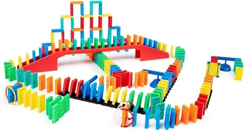 204-Piece Kinetic Domino Kit for STEM Learning & Family Fun - Durable & Colorful - Picture 4 of 9