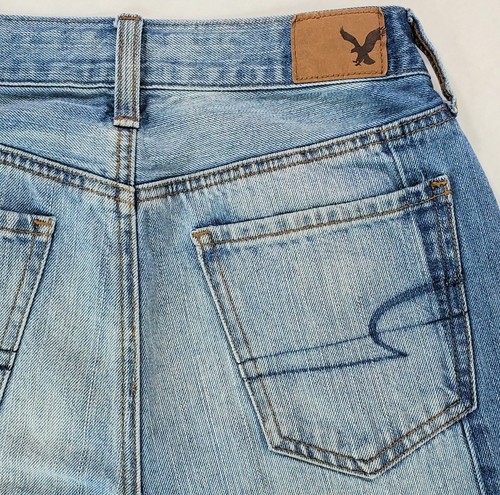 American Eagle Jeans Women's Vintage High Rise Raw Hem Blue Denim Mom Jean - 第 5/10 張圖片