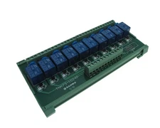 10 Channel 12VDC Relay Board PLC DIN Rail Mounting - NPN
