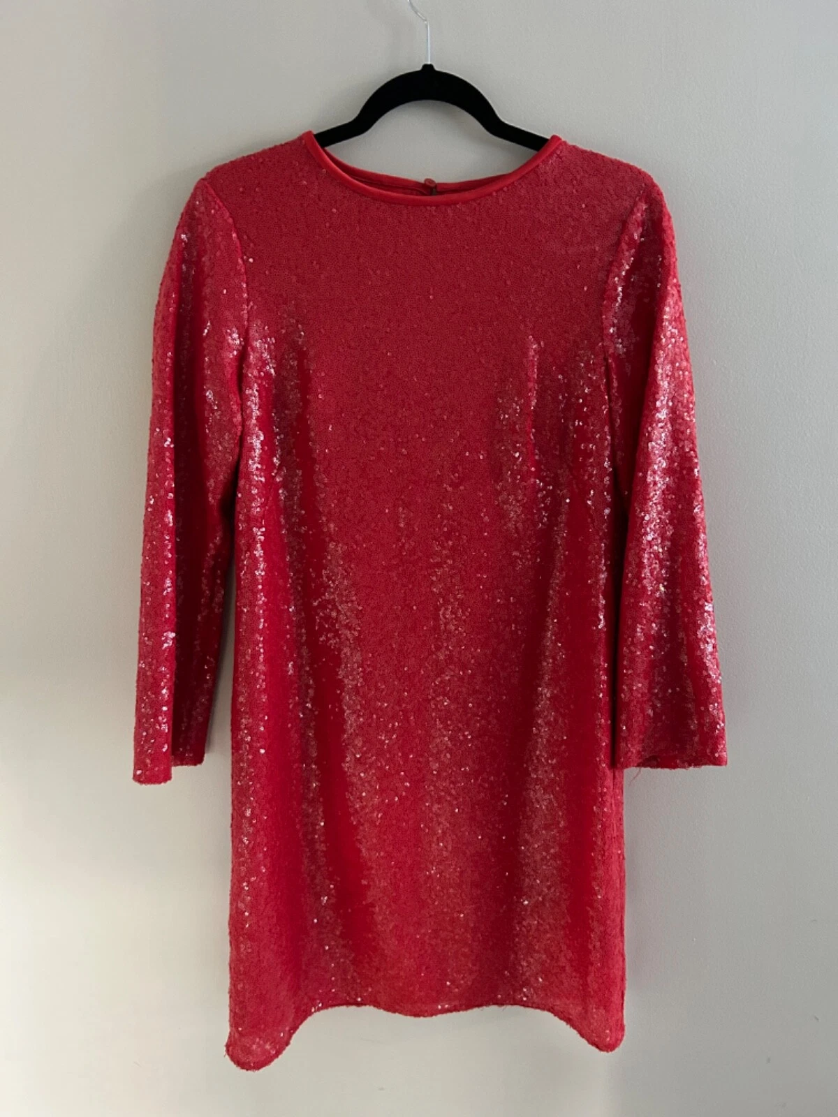 Abito rosso con paillettes Kate Spade Tg. 8 Us intime ottimeioni c ndossato Ind unata