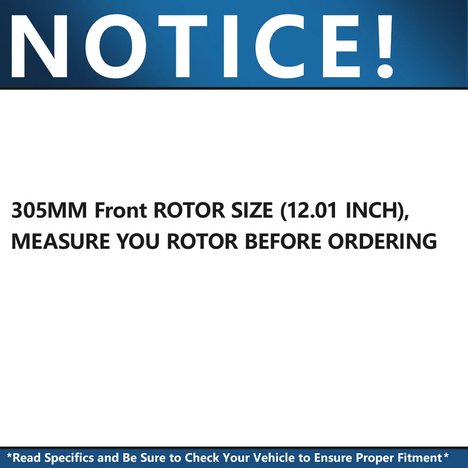 Pastilla de freno de rotor de freno delantero de 12,01" para Chevy Trailblazer GMC Envoy Buick Rainier Foto 3 de 4
